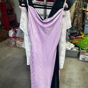 Lavender floral satin Dress